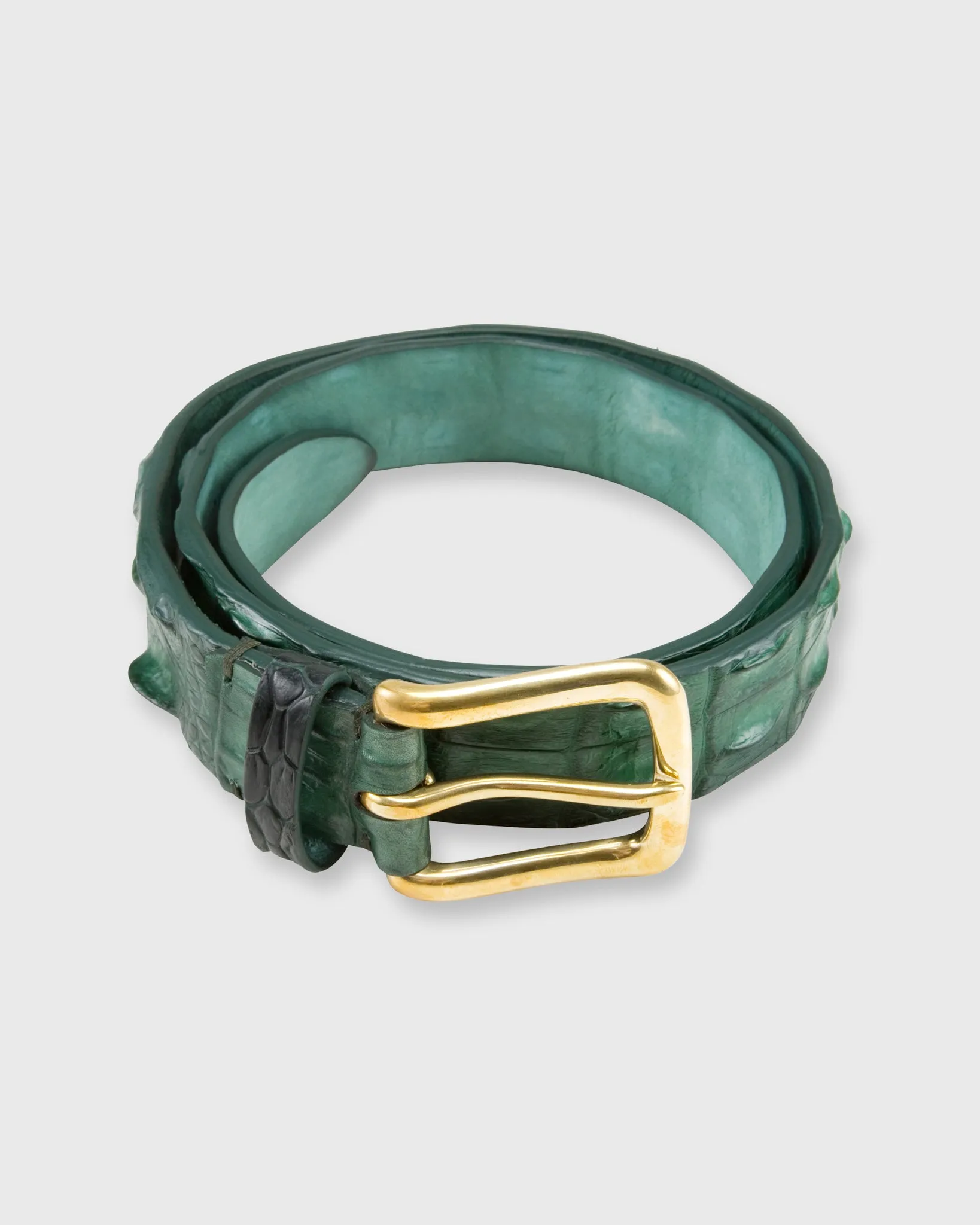 1 3/8" Hornback Crocodile Belt in Green