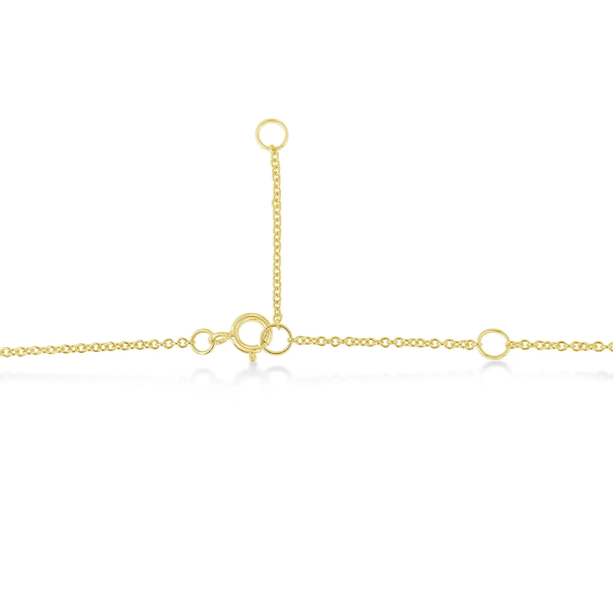 10K Yellow Gold 3/10 Carat Round Brilliant-Cut Diamond Modern Bezel-Set Solitaire 16"-18" Pendant Necklace (H-I Color, S