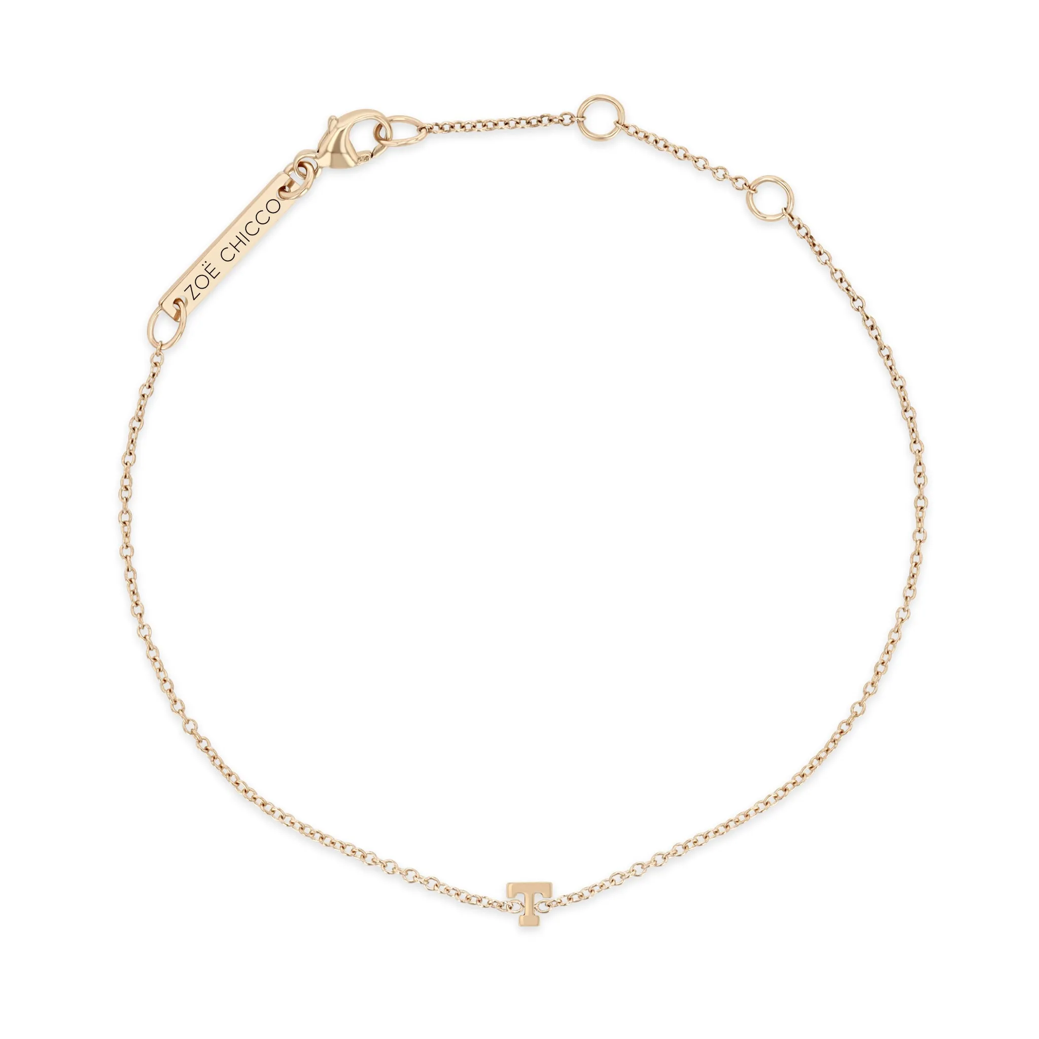 14k Itty Bitty Letter Bracelet