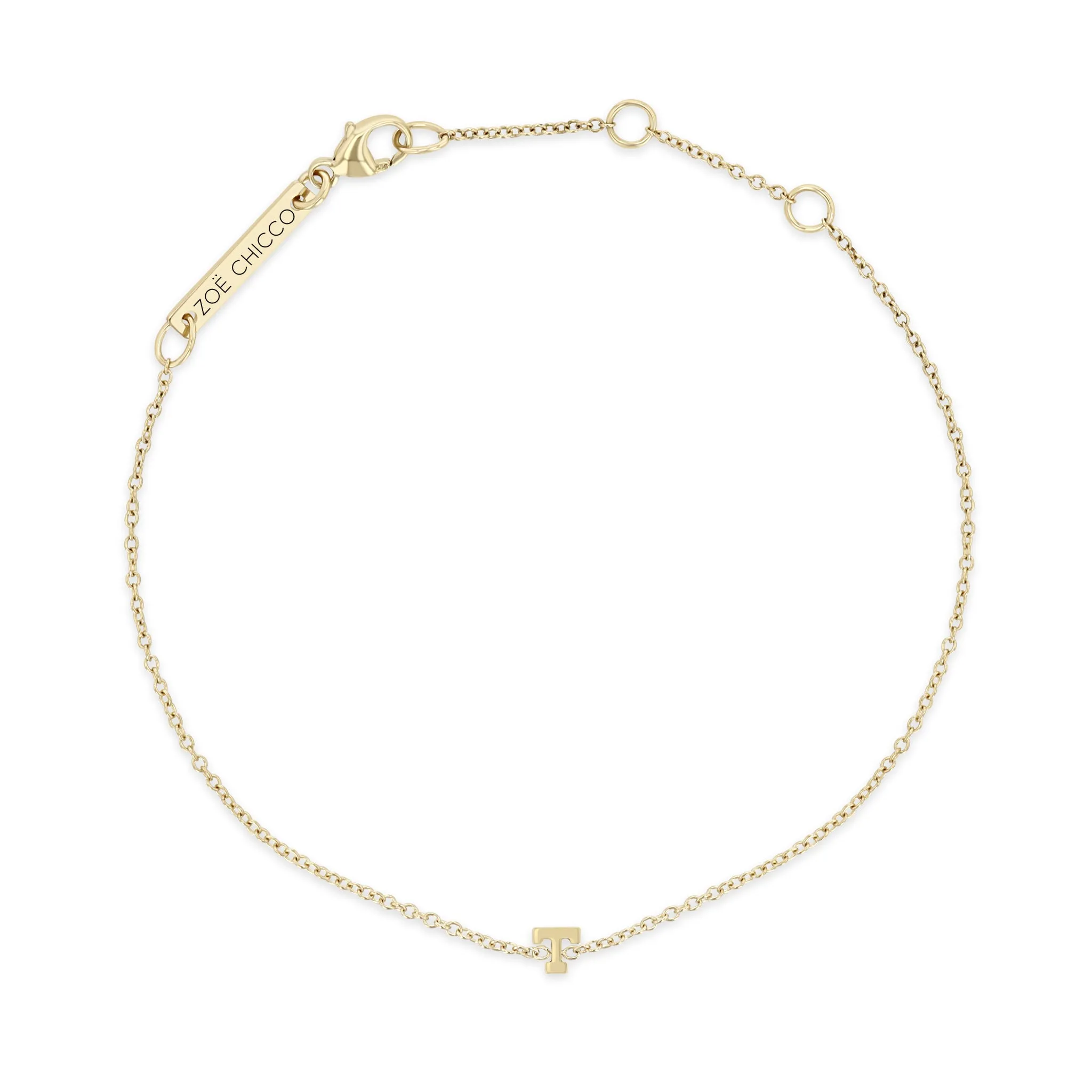 14k Itty Bitty Letter Bracelet