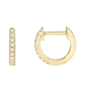 18k Diamond Huggie Earrings 0.18 cts