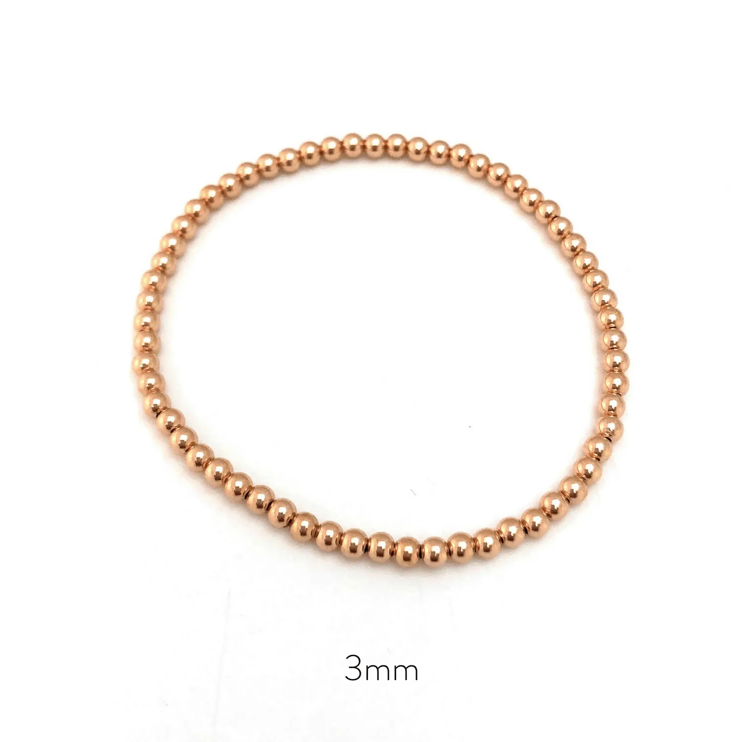 3mm Rose Gold-filled Bead Bracelet