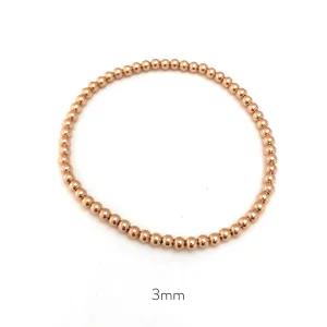 3mm Rose Gold-filled Bead Bracelet