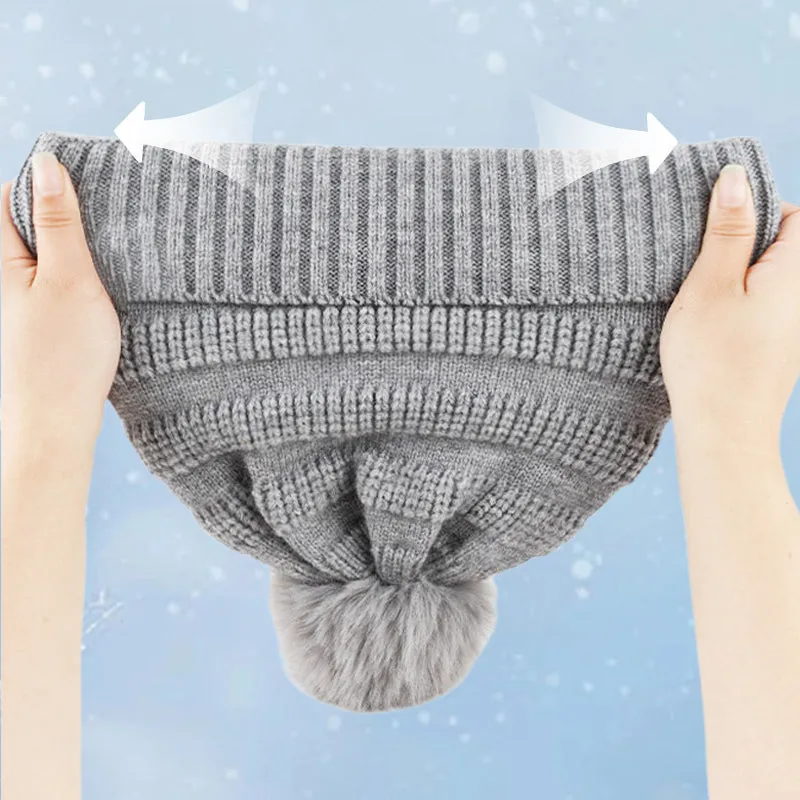 4 PCS Women's Winter Hat Scarf Gloves and Socks Set