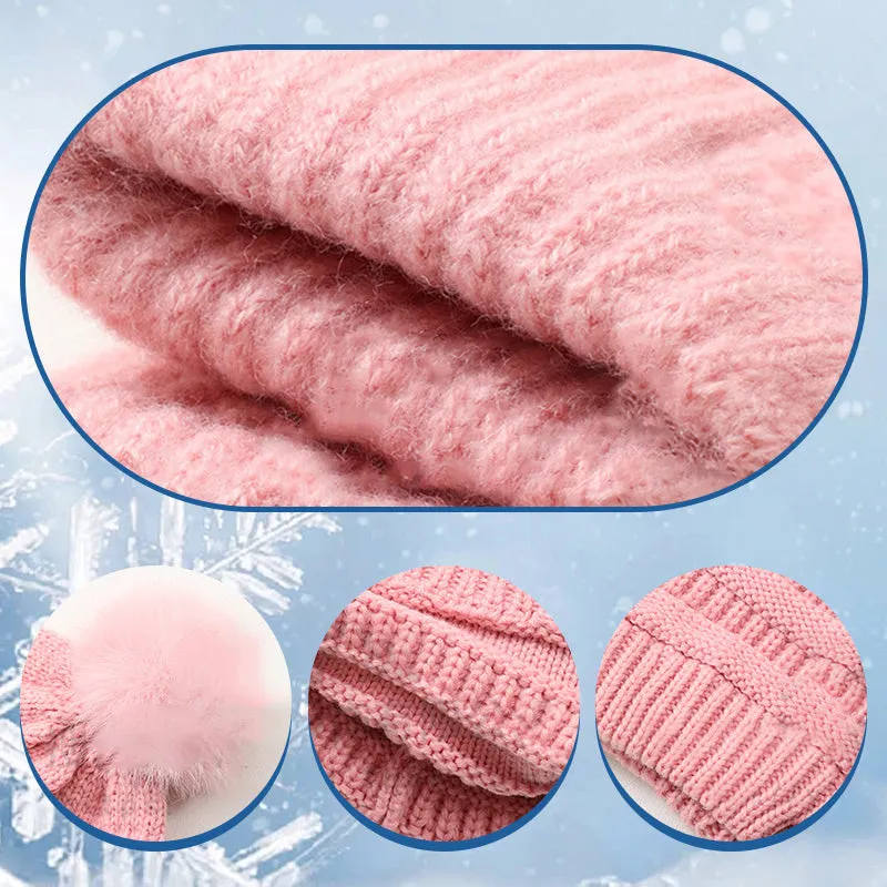 4 PCS Women's Winter Hat Scarf Gloves and Socks Set