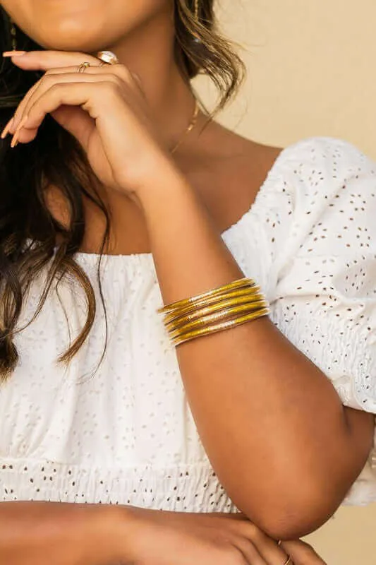 5 Piece Pack Glitter Jelly Bangle Bracelets Set