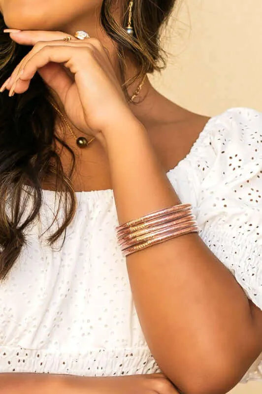5 Piece Pack Glitter Jelly Bangle Bracelets Set