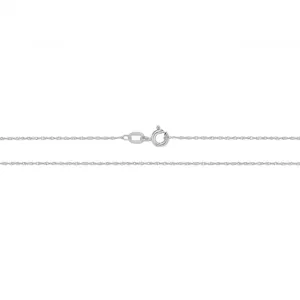 9CT White Gold Diamond Cut Lightweight Singapore Chain
