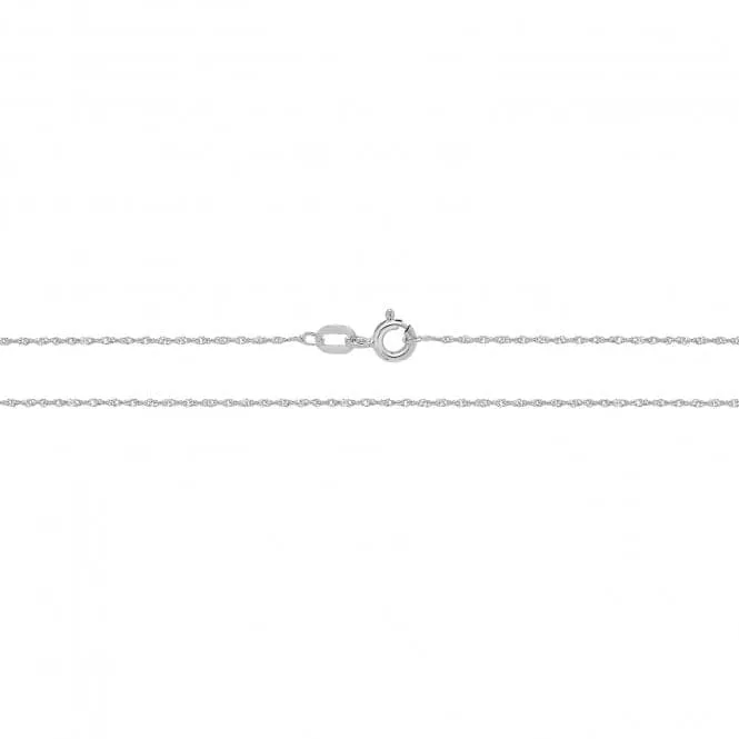 9CT White Gold Diamond Cut Lightweight Singapore Chain