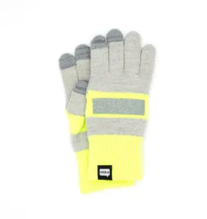 Ablaze Knit Gloves (Light Grey   Yellow)