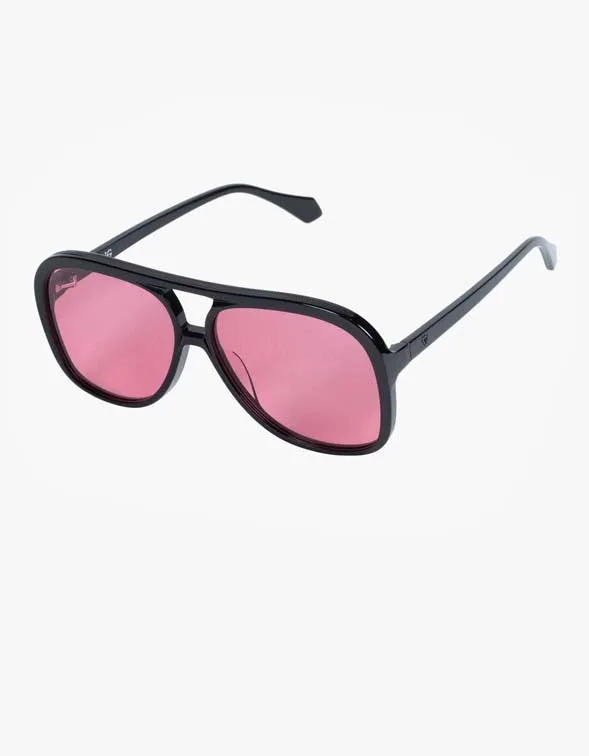 Bang Sunglasses - Gloss Black/Rose Lens