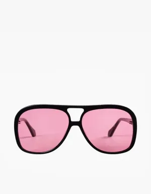 Bang Sunglasses - Gloss Black/Rose Lens