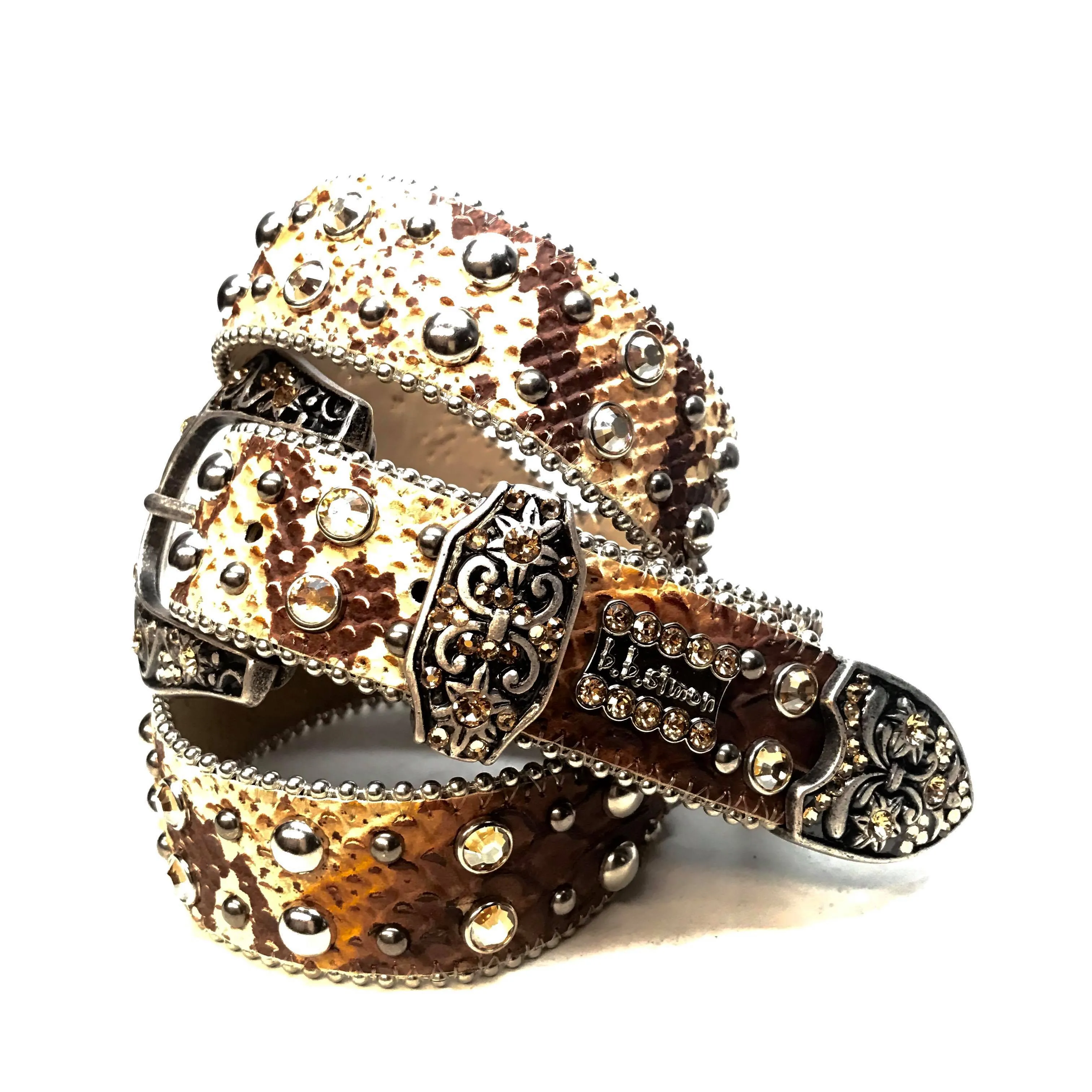 b.b. Simon 'Natural Python' Arch Crystal Belt