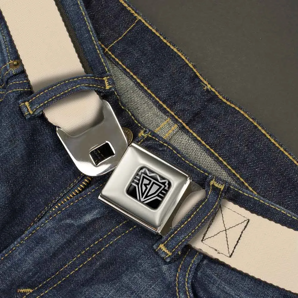 BD Wings Logo CLOSE-UP Full Color Black Silver Seatbelt Belt - Natural Webbing