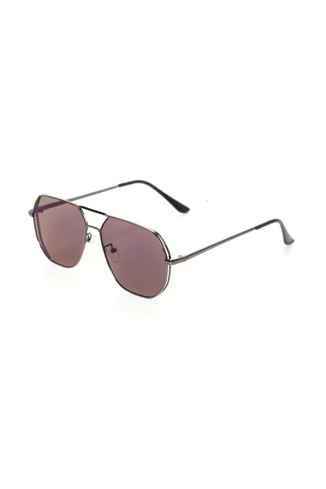 Behind It Sunglasses - Silver/Blue