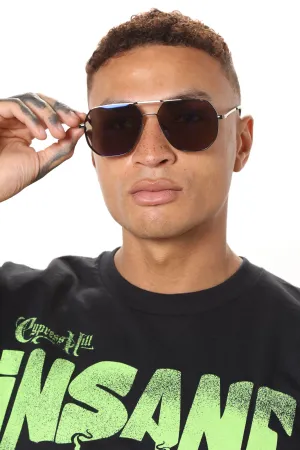 Behind It Sunglasses - Silver/Blue