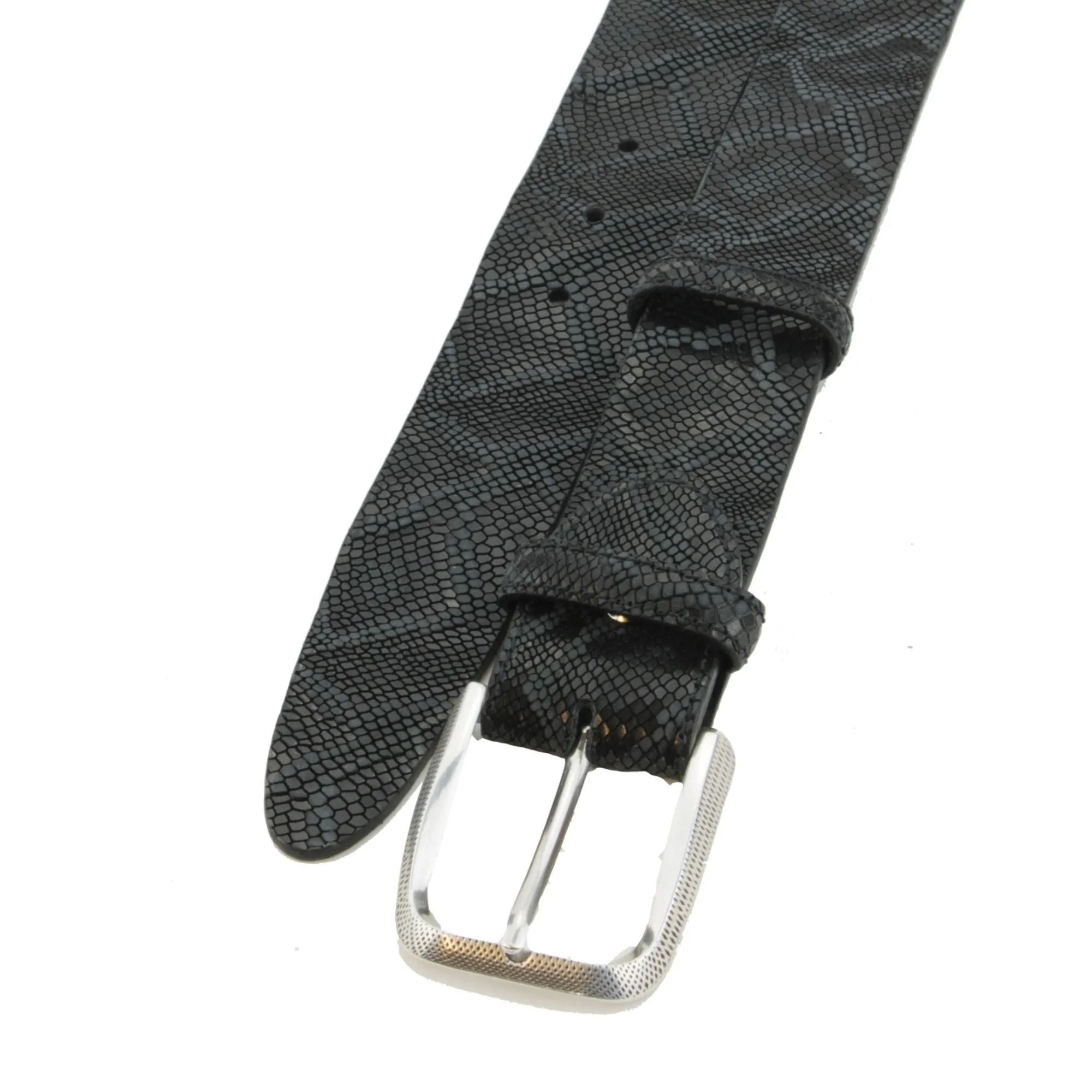 Black Python Texture Supple Belt