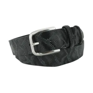 Black Python Texture Supple Belt