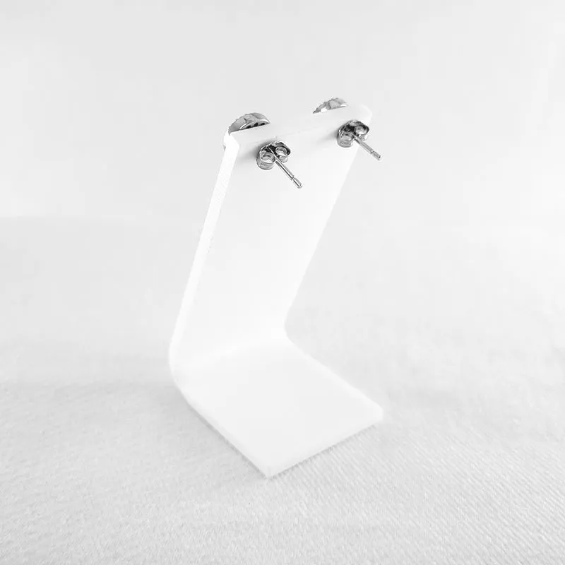 Blue CZ Halo Stud Earrings