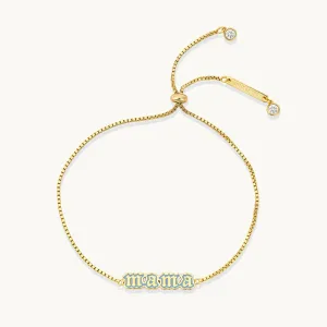 Blue Enamel Mama Bracelet