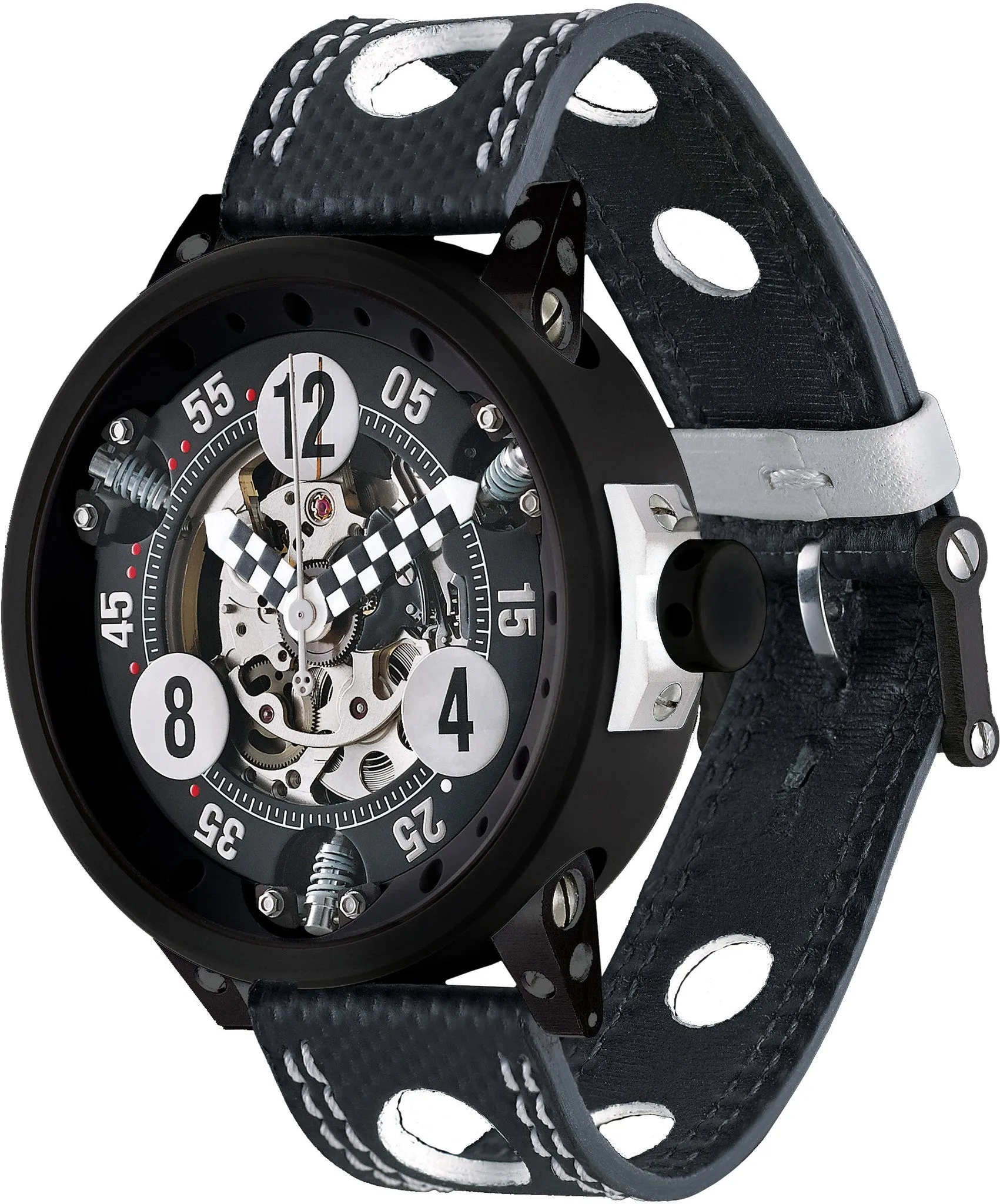 BM Watch RG-46 Checked Black Red Hands