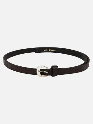 Brown Croc Patterned Women's Belt