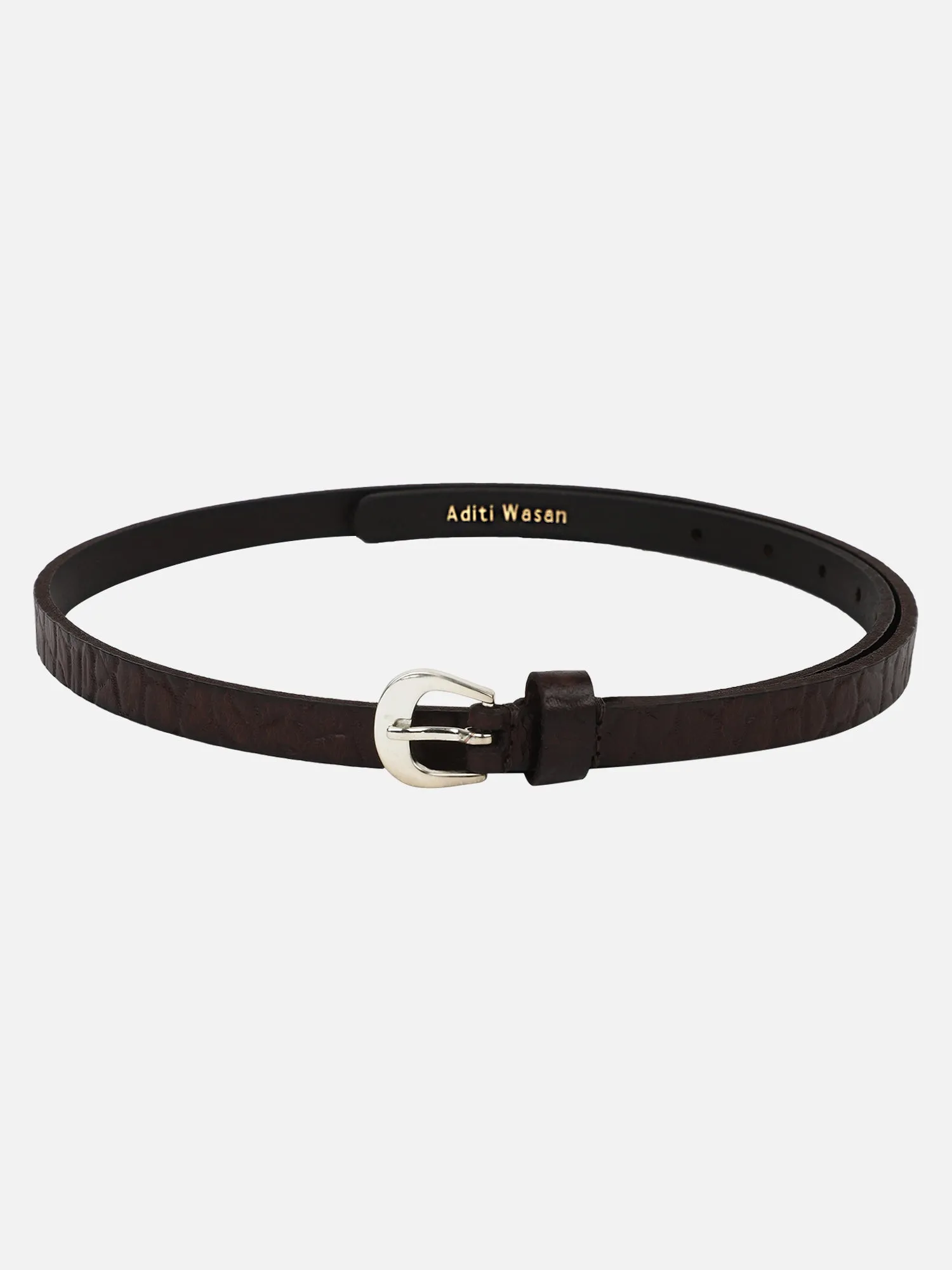Brown Croc Patterned Women's Belt
