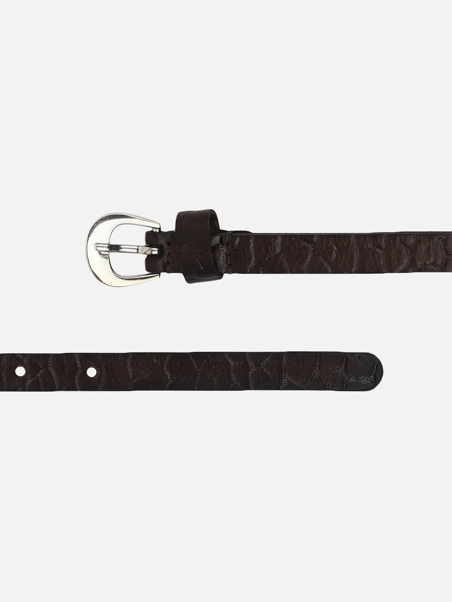 Brown Croc Patterned Women's Belt