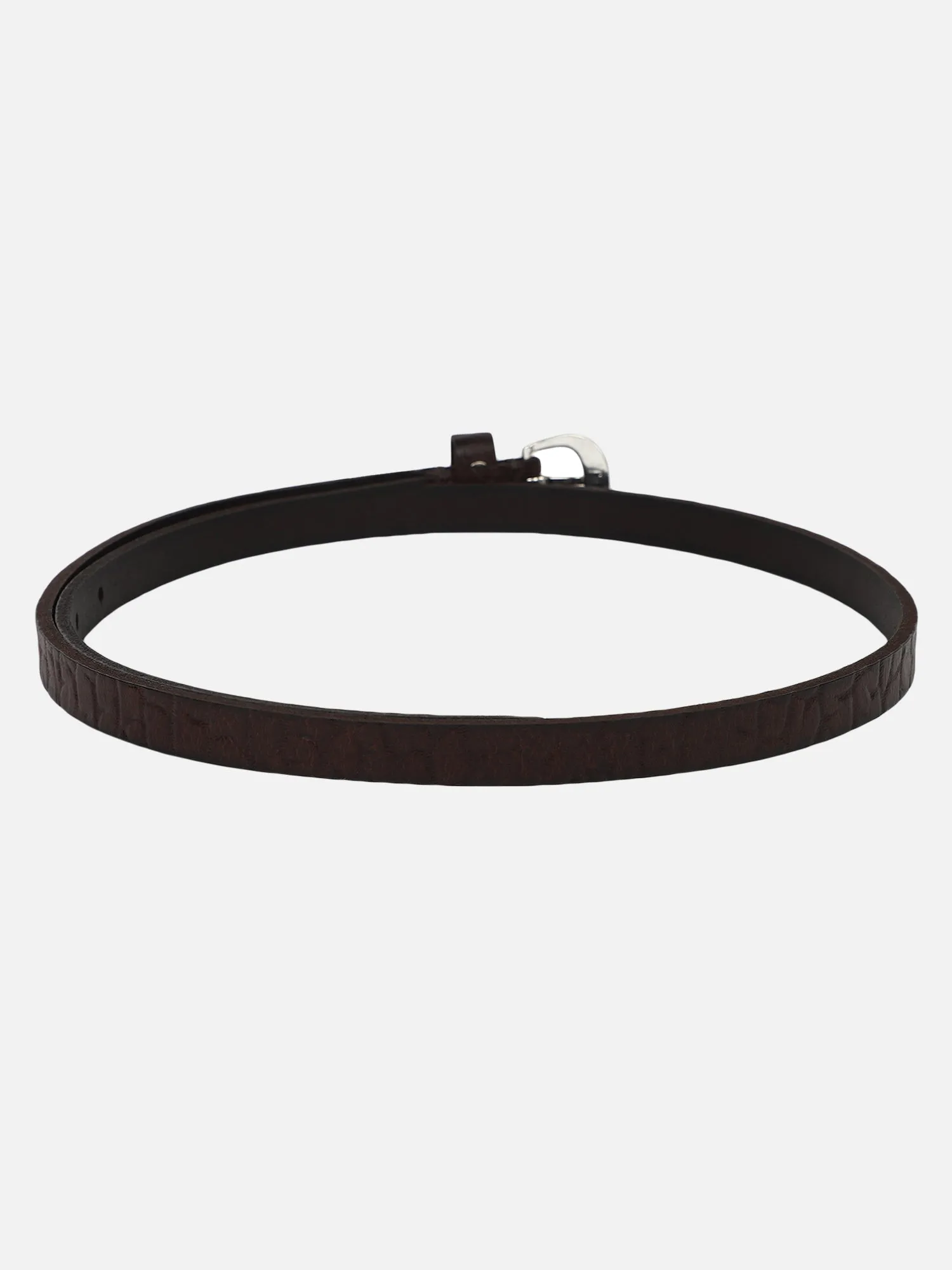 Brown Croc Patterned Women's Belt
