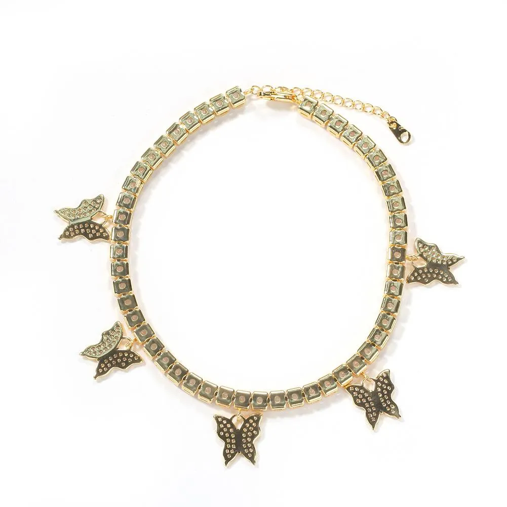 Butterfly Garden Zirconia Ankle Bracelet