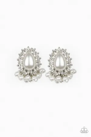 Castle Cameo White-Earrings