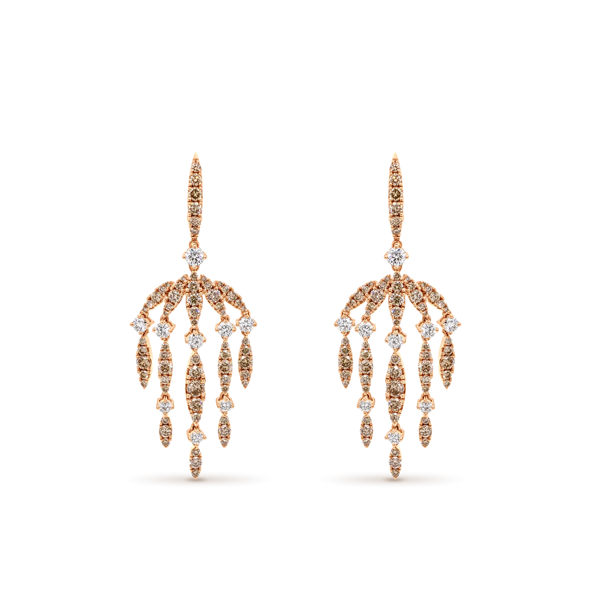 Chandelier Champagne Diamond Multi Strand Earrings