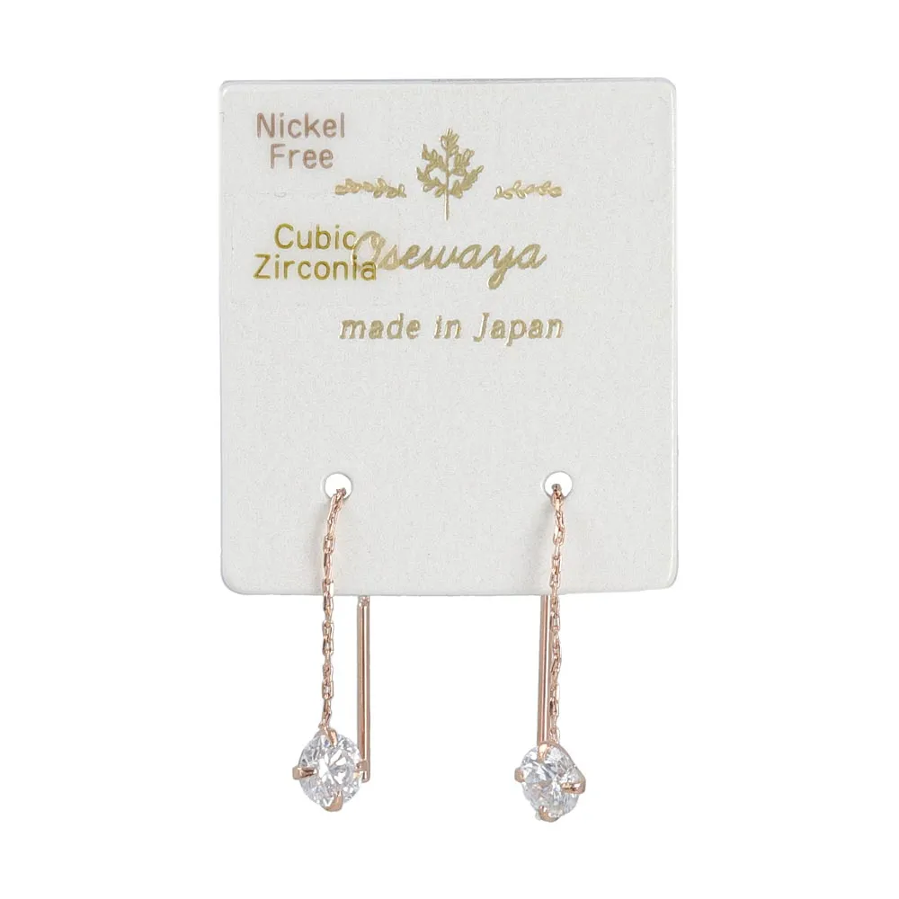 CZ Short Threader Earrings