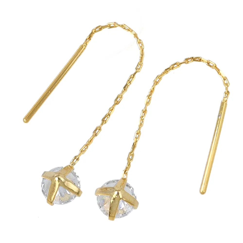 CZ Short Threader Earrings