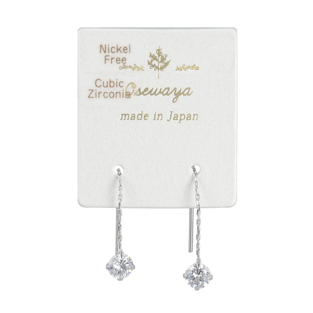 CZ Short Threader Earrings