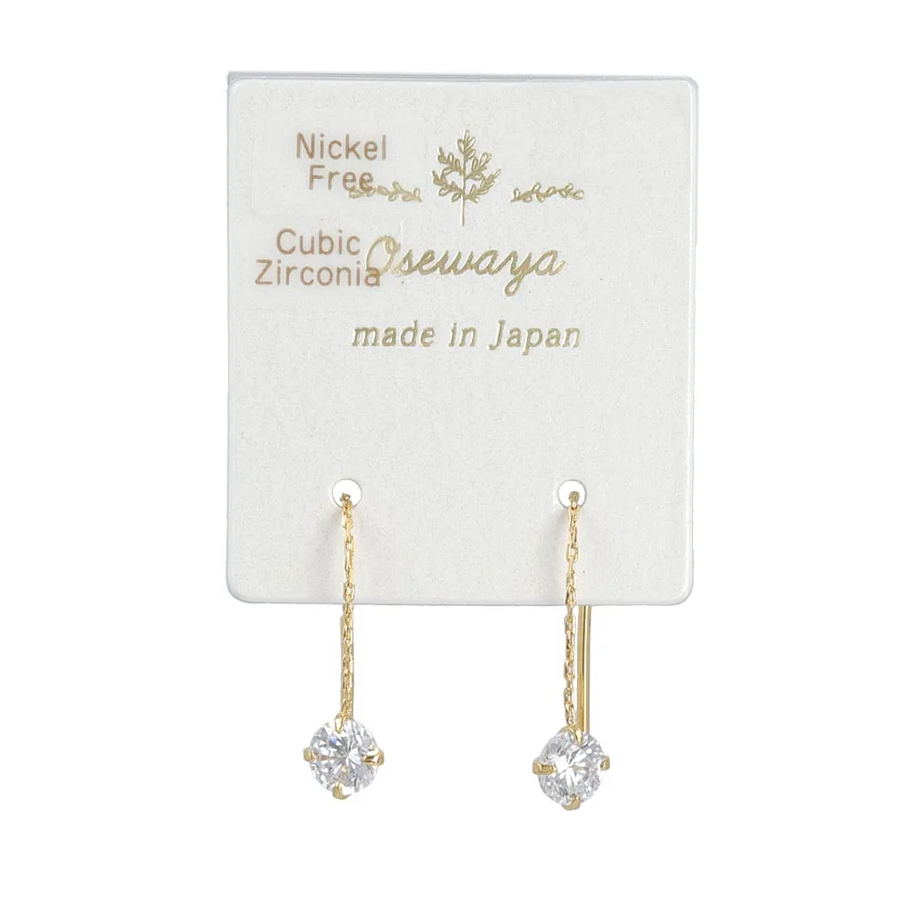 CZ Short Threader Earrings