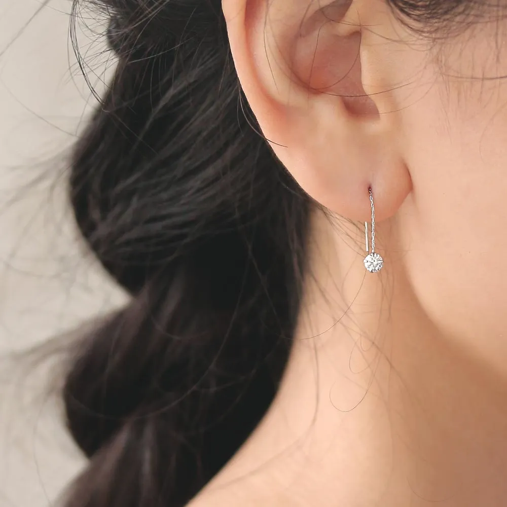 CZ Short Threader Earrings
