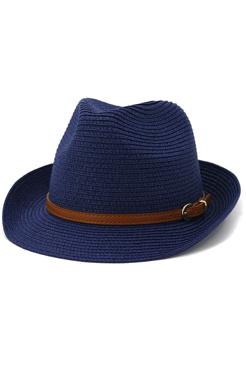 DANDY BELT SUMMER STRAW FEDORA HAT