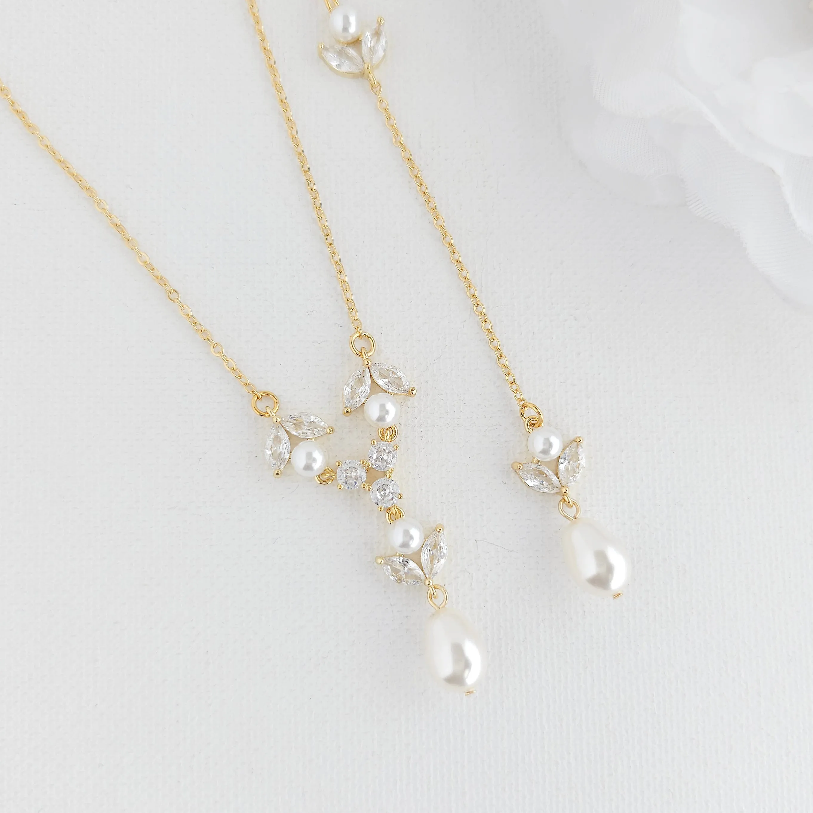 Detachable Back Necklace for Bride-Leila