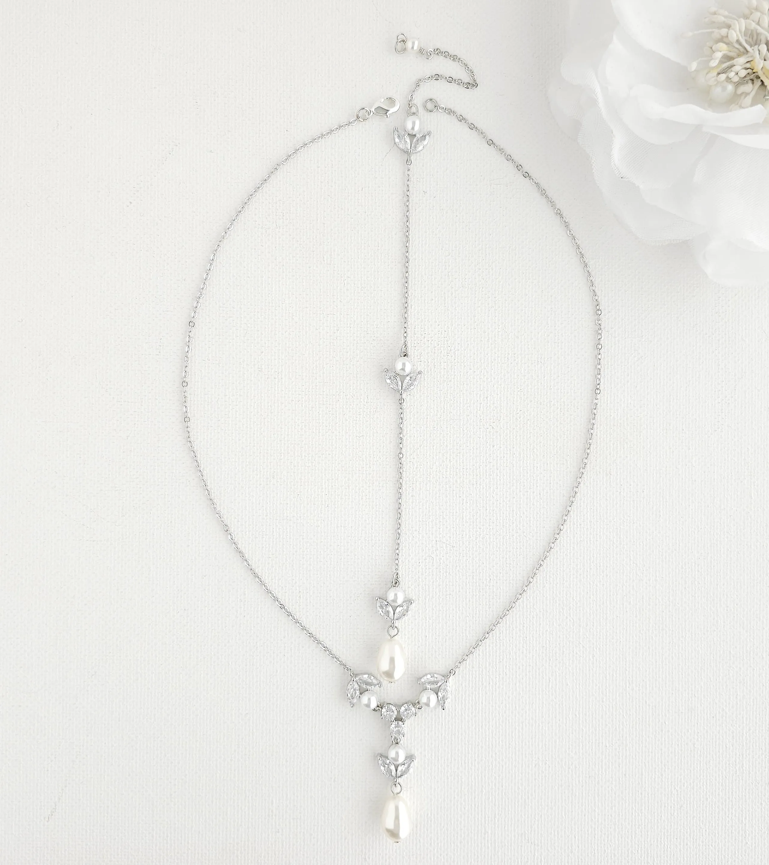Detachable Back Necklace for Bride-Leila