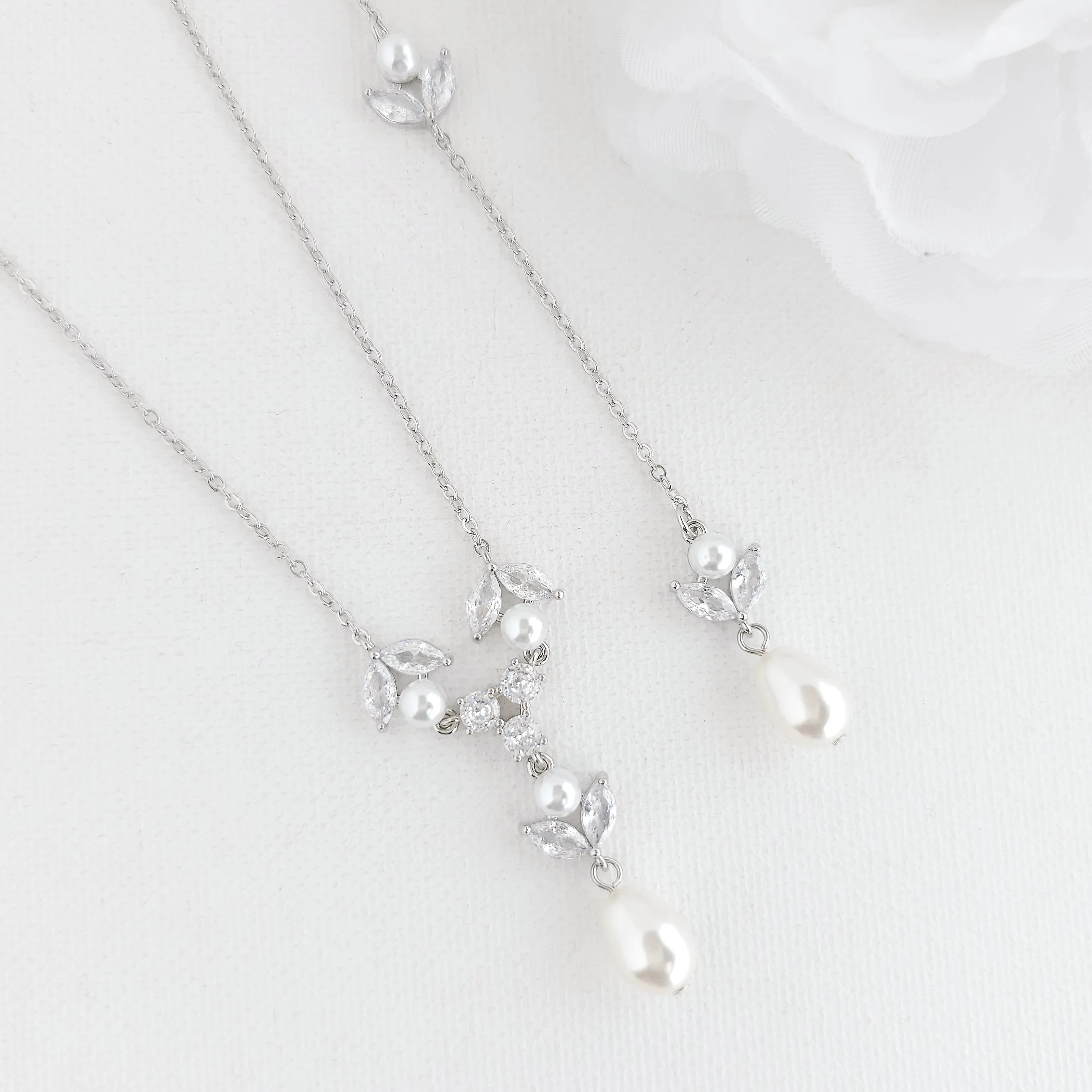 Detachable Back Necklace for Bride-Leila