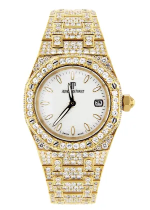 Diamond Audemars Piguet Royal Oak Watch For Women | 18K Yellow Gold
