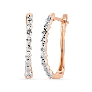 Diamond Miracle Pinch Hoop Earrings in 9ct Rose Gold