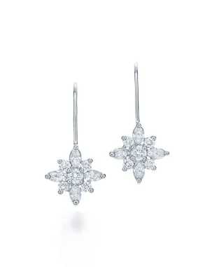 Diamond Star Drop Earrings
