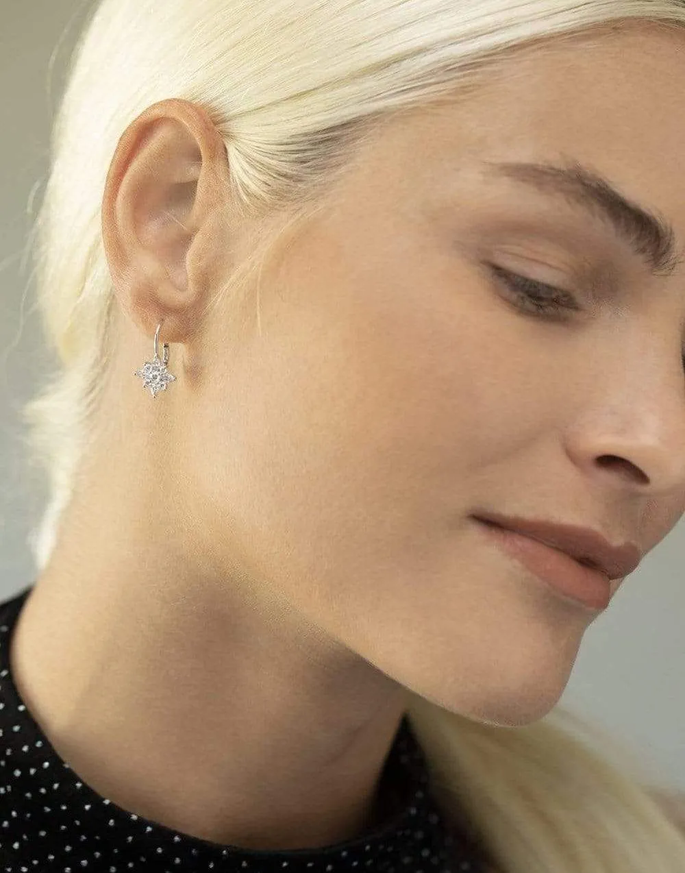 Diamond Star Drop Earrings