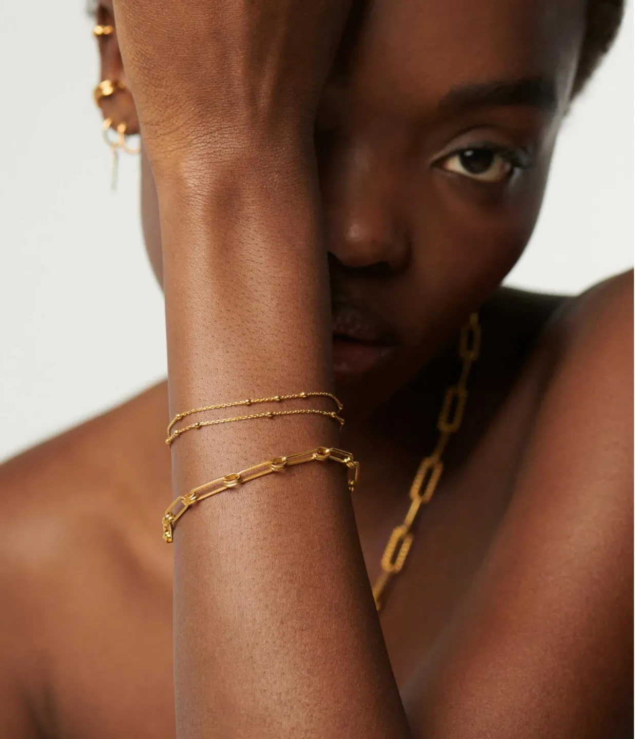 Double Chain Bracelet in Gold
