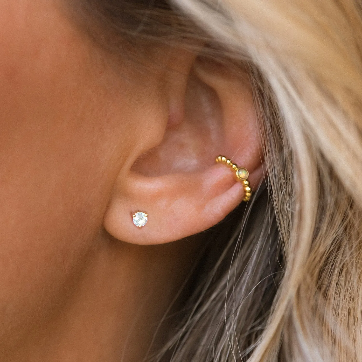 Element Stud | 14k Gold & 3mm Diamond