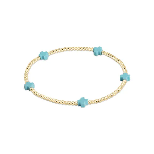 Enewton - Signature Cross Gold Small 2mm Bracelet - Coral
