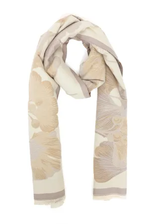 FLORAL NOIR WRAP-BEIGE