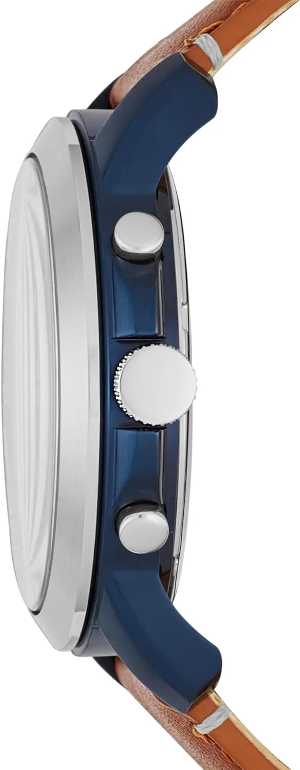 Fossil Men's Grant Quartz Stainless Steel and Leather Chronograph Watch